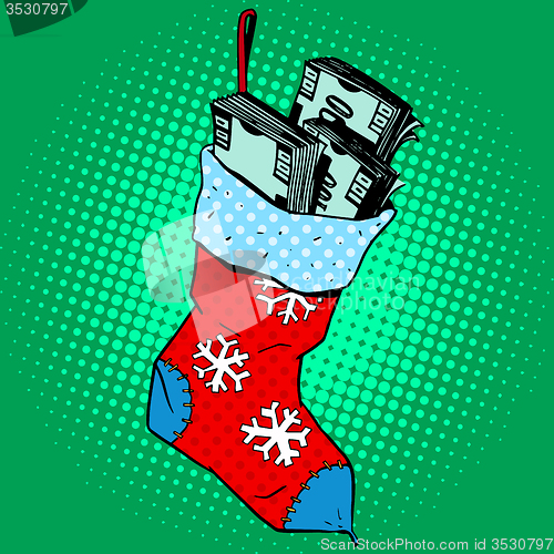 Image of Christmas sock with money