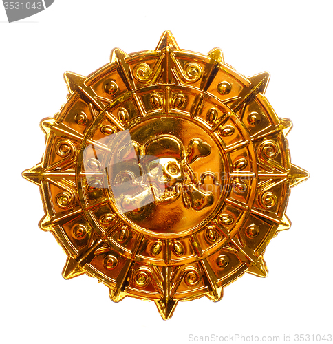 Image of Gold pirate medallion