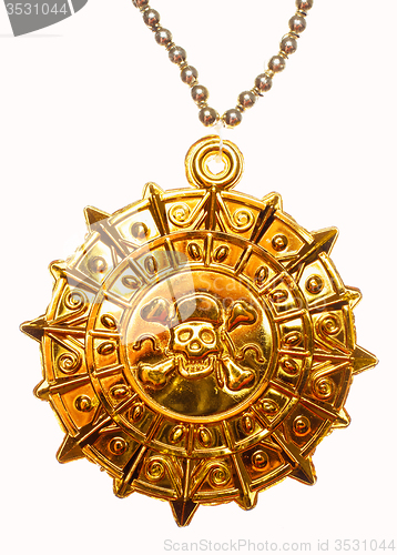 Image of Gold pirate medallion