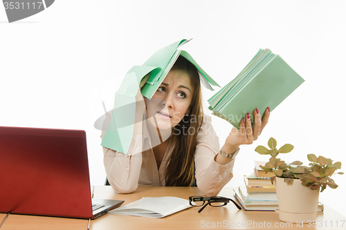 Image of The teacher is tired of notebooks students