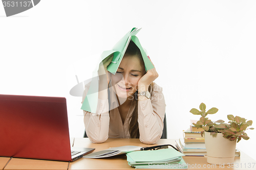 Image of Teacher cries from his work