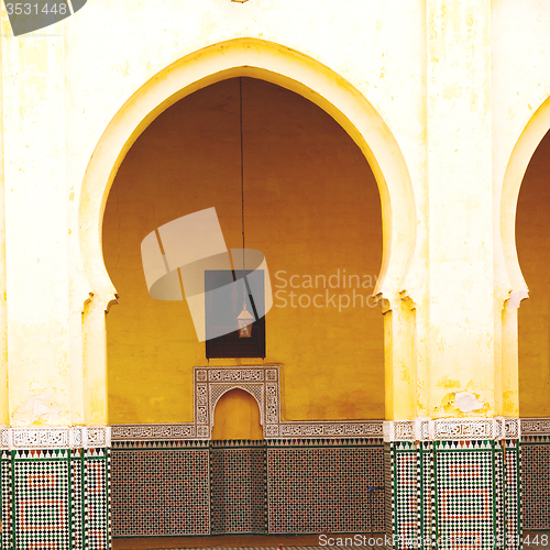 Image of fountain in morocco africa old antique construction  mousque pal