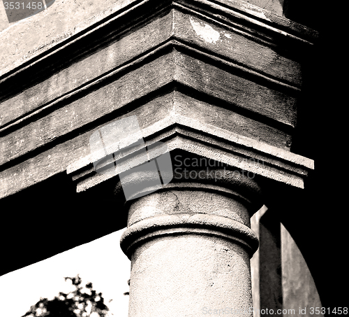 Image of abstract old column in the  country  of europe italy and marble 