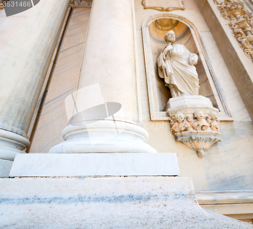 Image of abstract old column in the  country  of europe italy and marble 