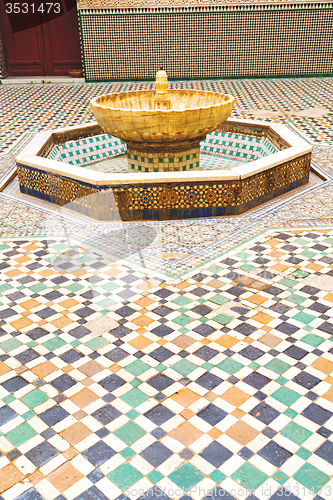 Image of fountain in morocco africa old antique construction  mousque 