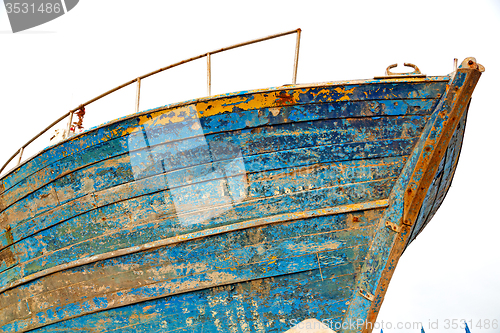 Image of boat   in   africa     old   and  abstract pier