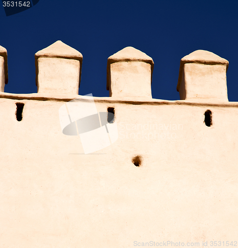 Image of brown     old ruin in     construction  africa   morocco and sky