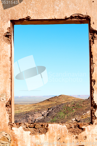 Image of sahara      africa in morocco  window  historical village 