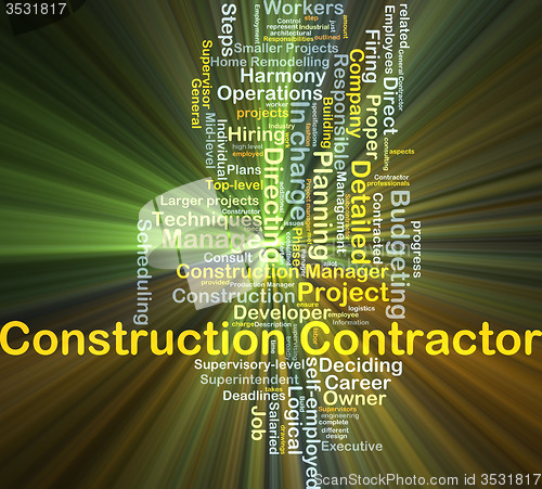 Image of Construction contractor background concept glowing