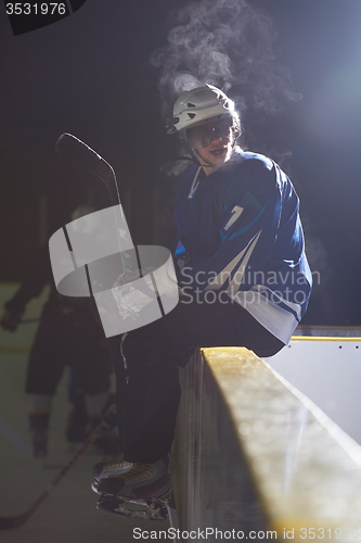 Image of ice hockey players on bench