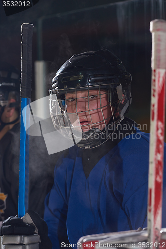 Image of ice hockey players on bench