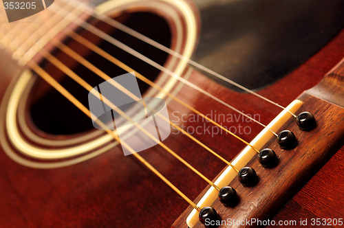 Image of Old guitar close up