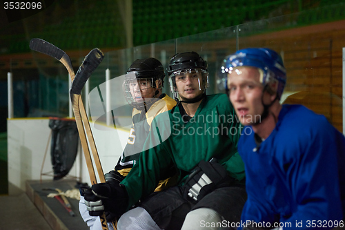 Image of ice hockey players on bench