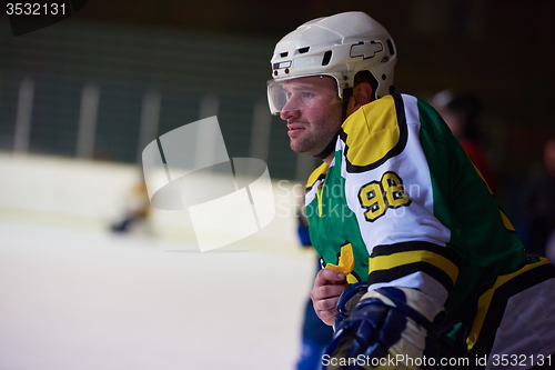 Image of ice hockey players on bench