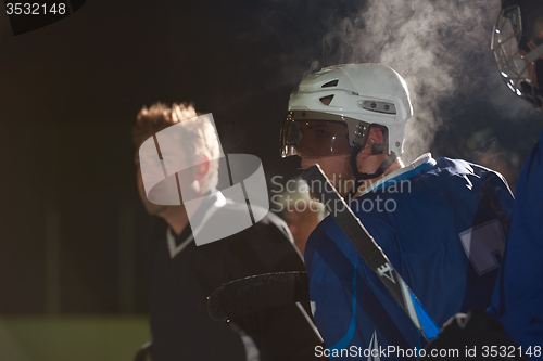 Image of ice hockey players on bench