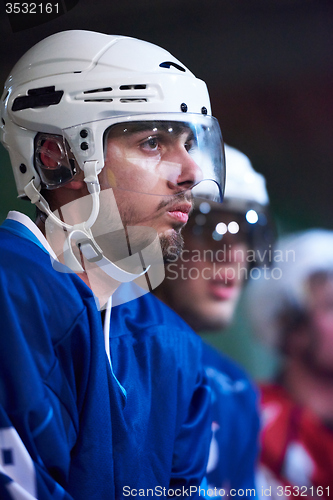 Image of ice hockey players on bench