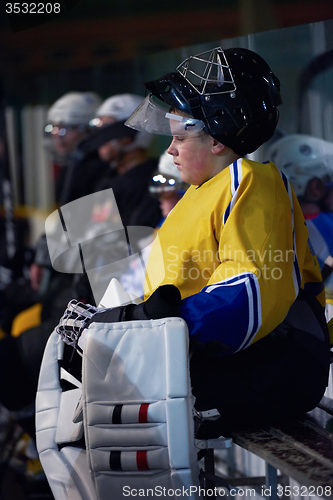 Image of ice hockey players on bench