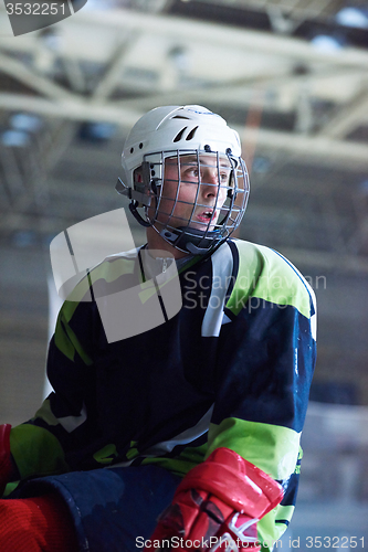 Image of ice hockey players on bench