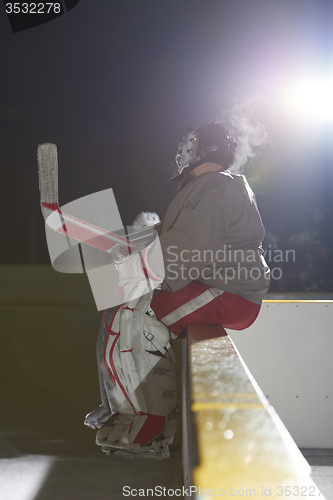 Image of ice hockey players on bench