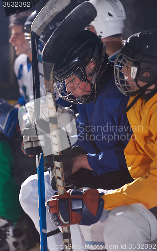Image of ice hockey players on bench