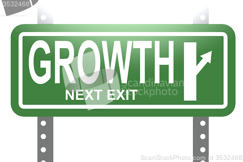 Image of Growth green sign board isolated