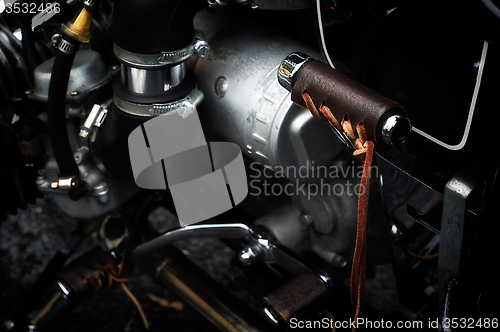 Image of detail of motorcycle kick starter