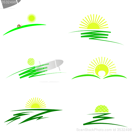 Image of Set of Sun Icons