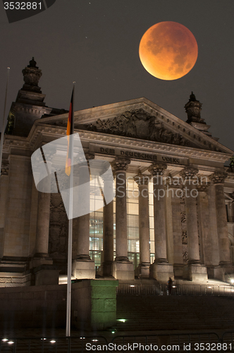 Image of Reichstag with Bloody Moon, Berlin, Germany