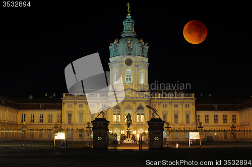 Image of Charlottenburg Palace with Bloody Moon, Berlin, Germany