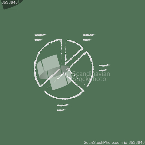 Image of Pie chart icon drawn in chalk.