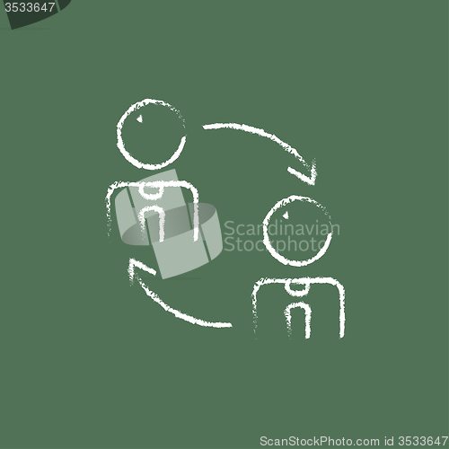 Image of Staff turnover icon drawn in chalk.