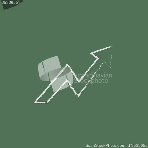 Image of Arrow upward icon drawn in chalk.