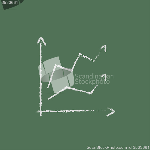 Image of Growth graph icon drawn in chalk.