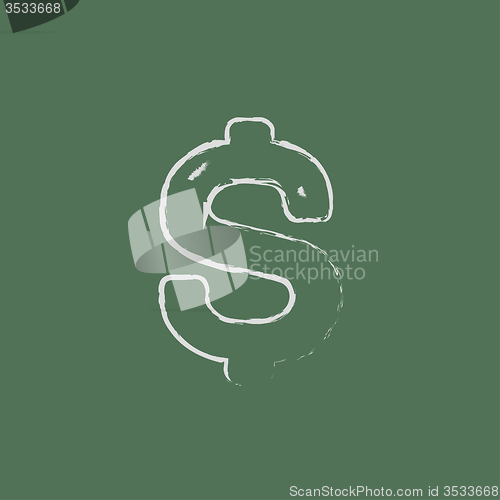 Image of Dollar symbol icon drawn in chalk.