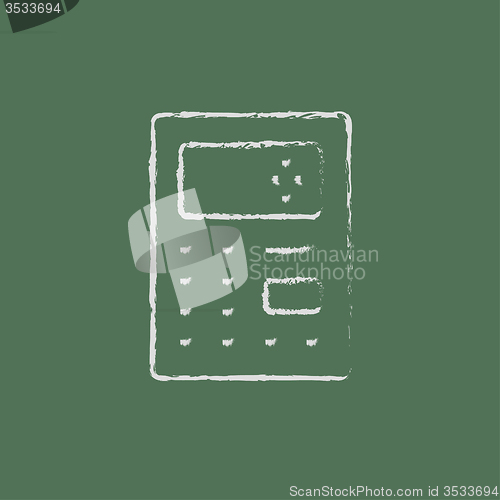 Image of Calculator icon drawn in chalk.