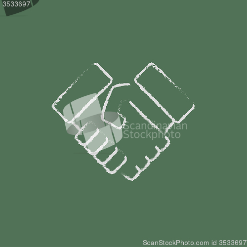 Image of Handshake icon drawn in chalk.