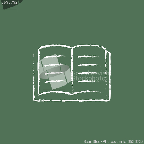 Image of Open book icon drawn in chalk.