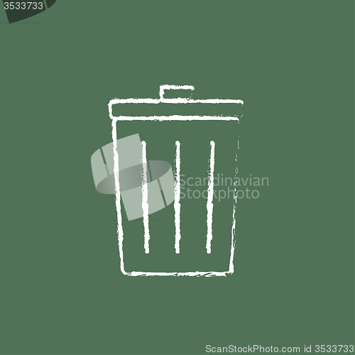 Image of Trash can icon drawn in chalk.