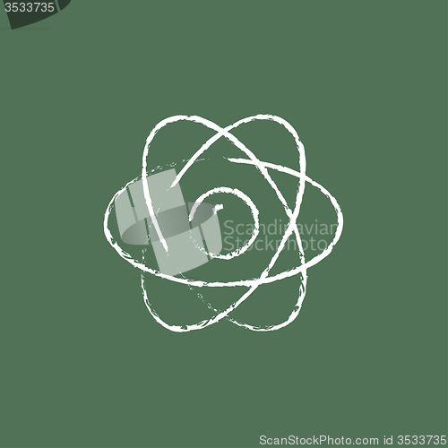 Image of Atom icon drawn in chalk.