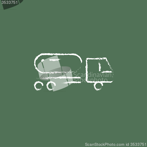 Image of Fuel truck icon drawn in chalk.