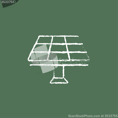 Image of Solar panel icon drawn in chalk.