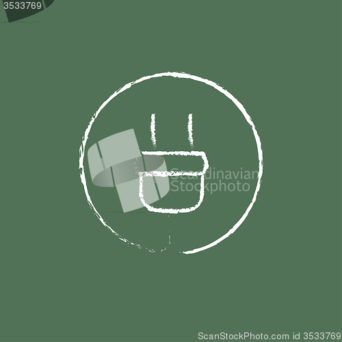 Image of Electrical plug icon drawn in chalk.