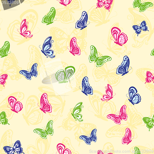 Image of Seamless butterflies pattern