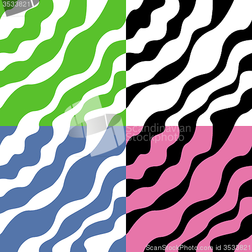 Image of Four seamless wavy vector patterns