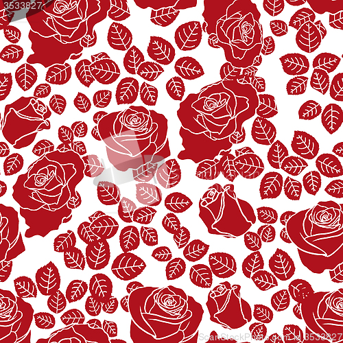 Image of Red roses seamless pattern