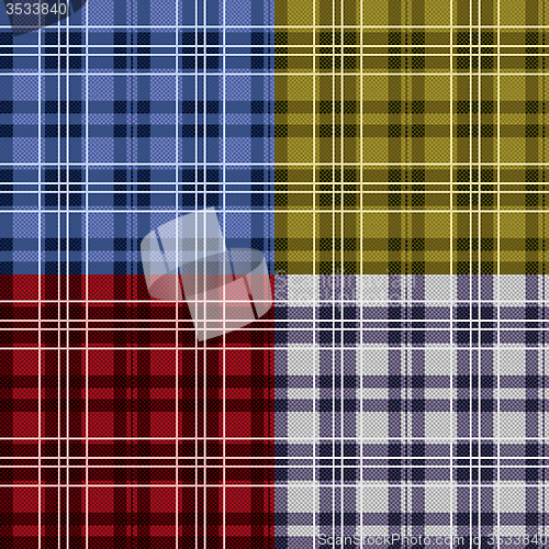 Image of Four seamless checkered tartan patterns