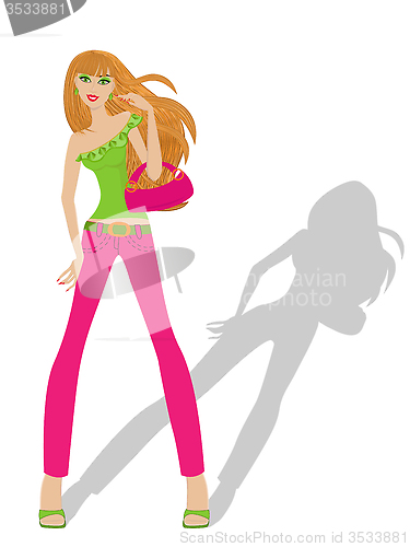 Image of Elegant model represents new style clothes