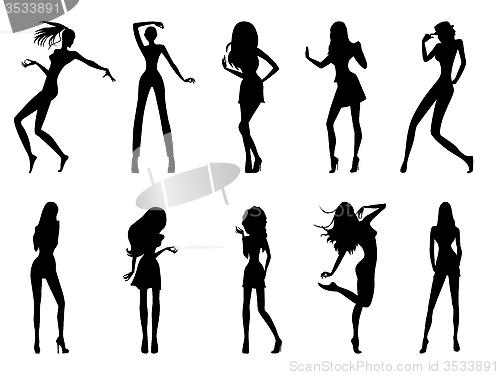 Image of Fashionable model silhouettes