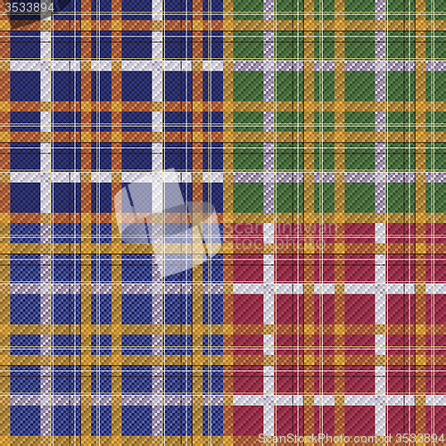 Image of Four various seamless checkered patterns