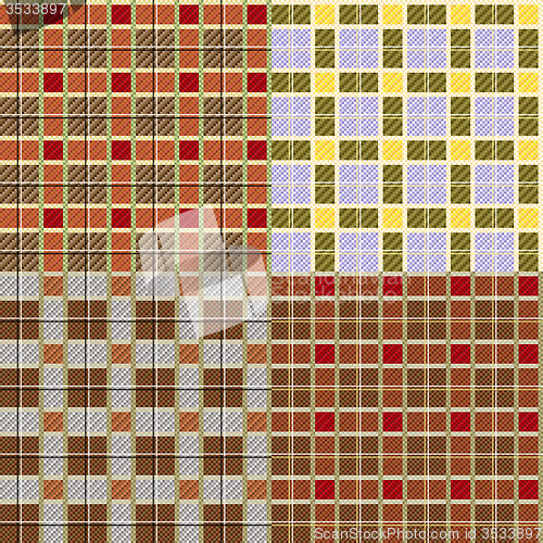 Image of Four different seamless checkered patterns